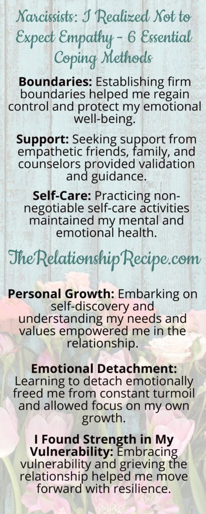 Narcissists: I Realized Not to Expect Empathy - 6 Essential Coping Methods Infographic