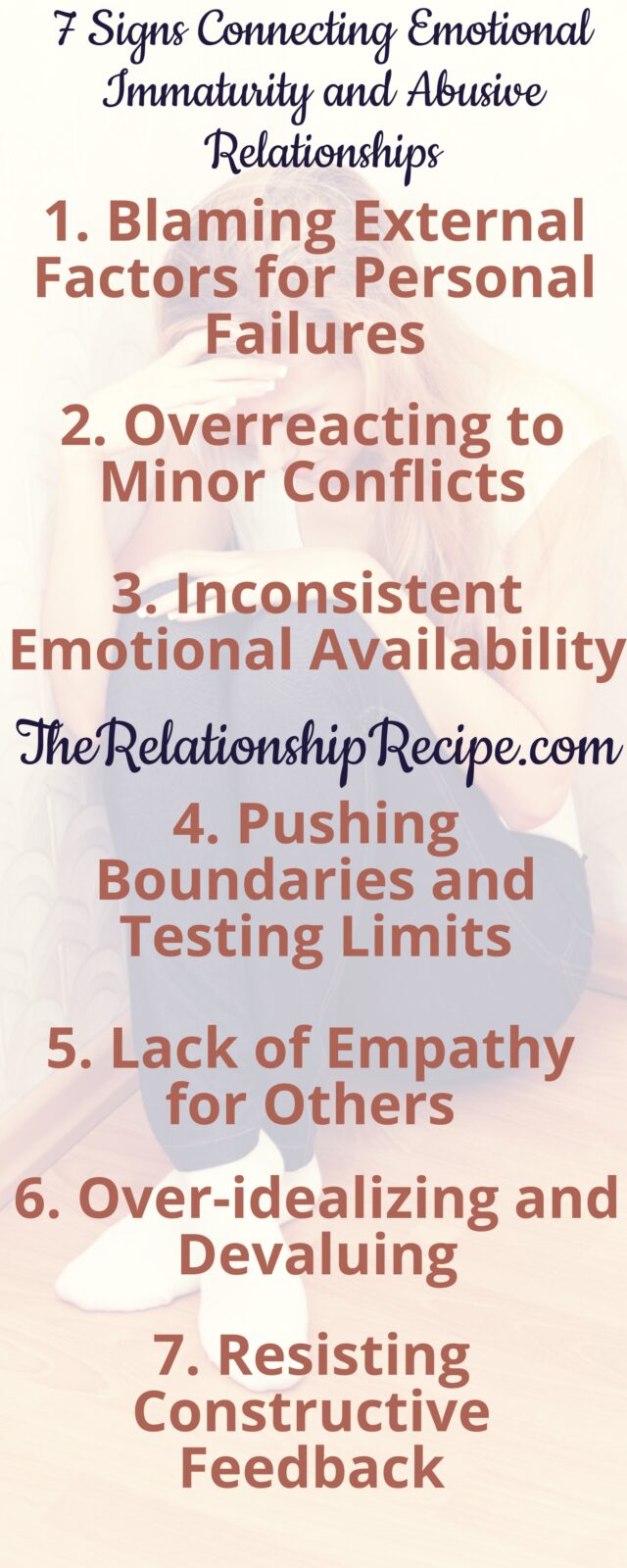 7 Signs Connecting Emotional Immaturity and Abusive Relationships Infographic