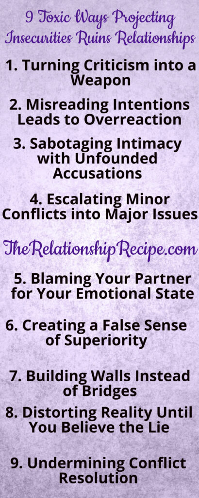 9 Toxic Ways Projecting Insecurities Ruins Relationships Infographic